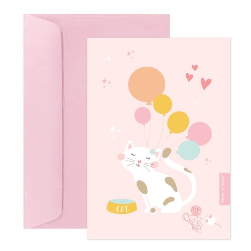 kartka-na-zyczenia-kotek-rozowy-Wiewiorka-i-Spolka-pink-cat-kitty-wishes-card-Squirrel-and-Company