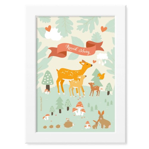 obrazek-plakat-do-pokoju-prezent-na-urodziny-lesne-boho-las-sarenka-zwierzatka-Wiewiorka-i-Spolka-forest-animals-personalized-birthday-poster-Squirrel-and-Company
