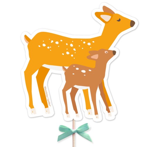 topper-dekoracja-ozdoba-na-tort-do-tortu-urodziny-roczek-sarenka-sarenki-sarenkami-Wiewiorka-i-Spolka-forest-doe-deer-cake-topper-Squirrel-and-Company