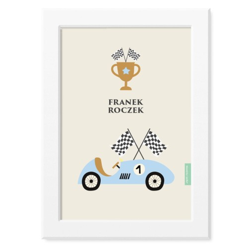 obrazek-plakat-do-pokoju-prezent-na-roczek-chlopca-auto-retro-Wiewiorka-i-Spolka-vintage-car-personalized-birthday-poster-Squirrel-Company