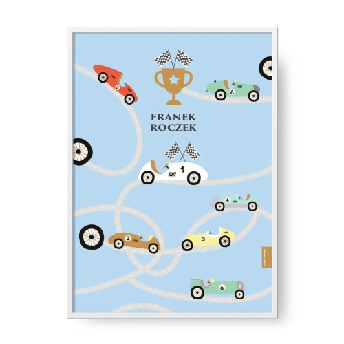 grafika-plakat-do-pokoju-prezent-na-roczek-chlopca-auto-retro-Wiewiorka-i-Spolka-vintage-car-personalized-birthday-poster-Squirrel-Company