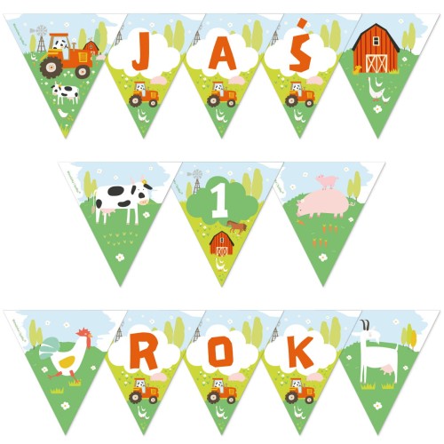 girlanda-dekoracje-ozdoby-wiszace-baner-napis-na-sznurku-urodziny-roczek-farma-zwierzatka-ze-zwierzatkami-krowka-traktor-sloneczko-Wiewiorka-i-Spolka-farm-village-animals-tractor-personalised-paper-garland-banner-Squirrel-Company