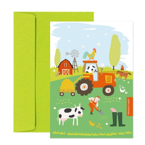 kartka-na-urodziny-ze-zwierzatkami-z-traktorem-farma-Wiewiorka-i-Spolka-tractor-farm-birthday-wishes-card-Squirrel-Company