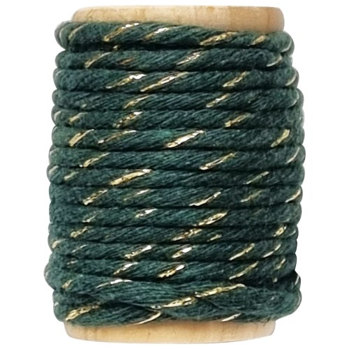 sznurek-piekarski-na-szpulce-ciemny-zielony-lesny-ze-zlota-nicia-3mm-grubosci-Wiewiorka-i-Spolka-forest-dark-green-bakers-twine-Squirrel-Company