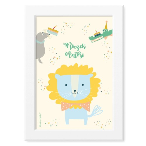 obrazek-plakat-do-pokoju-prezent-na-urodziny-zwierzatka-zwierzatkami-lew-lwem-Wiewiorka-i-Spolka-animals-lion-personalized-birthday-poster-Squirrel-Company