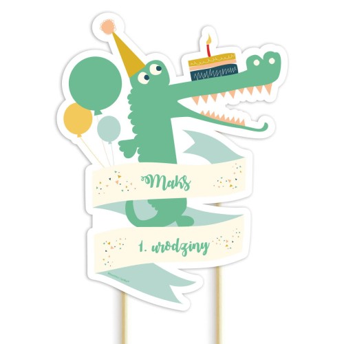 topper-dekoracja-ozdoba-na-tort-do-tortu-urodziny-roczek-zwierzatka-aligator-krokodyl-Wiewiorka-i-Spolka-animals-alligator-crocodile-personalised-cake-topper-Squirrel-Company