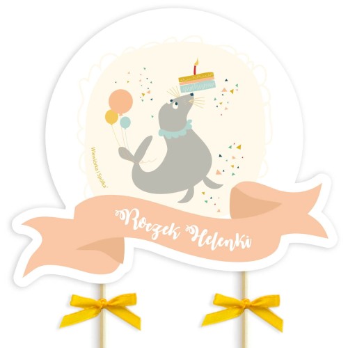 topper-dekoracja-ozdoba-na-tort-do-tortu-urodziny-roczek-zwierzatka-foka-foczka-Wiewiorka-i-Spolka-animals-seal-personalised-cake-topper-Squirrel-Company