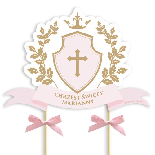 topper-dekoracja-ozdoba-na-tort-do-tortu-chrzest-chrzciny-komunia-dziewczynki-herb-ornament-Wiewiorka-i-Spolka-pink-crest-ornament-personalized-baptism-cake-topper-Squirrel-Company