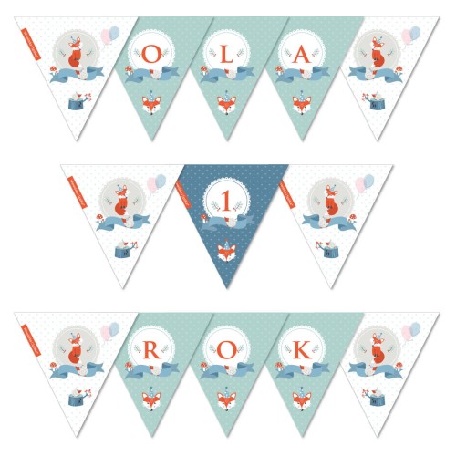 girlanda-dekoracje-ozdoby-wiszace-baner-napis-na-sznurku-urodziny-roczek-lisek-lis-las-lesna-lesne-zwierzatka-jez-Wiewiorka-i-Spolka-fox-foxes-forest-personalised-paper-garland-banner-Squirrel-Company