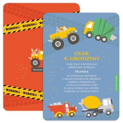 zaproszenia-na-urodziny-chlopca-auta-samochody-Wiewiorka-i-Spolka-cars-vehicles-personalized-birthday-invitations-Squirrel-Company