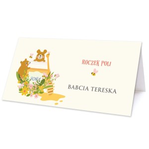 Winietki Miś Różowy personalizowane / 5 szt.