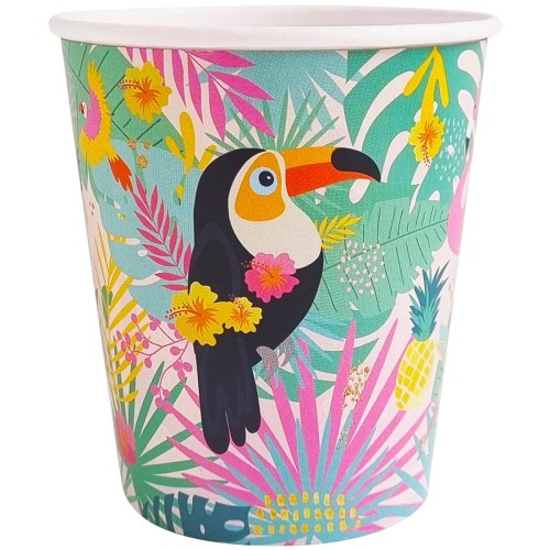 kubki-kubeczki-tropikalne-z-tukanem-flamingiem-papugami-tukan-flaming-papuga-tropiki-Wiewiorka-i-Spolka-tropical-party-cups-Squirrel-and-Company