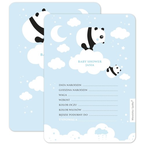karnety-baby-shower-quiz-chlopiec-panda-Wiewiorka-i-Spolka-blue-panda-bear-personalized-baby-shower-quiz-card-Squirrel-Company