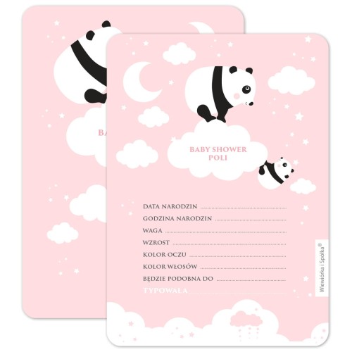 karnety-baby-shower-quiz-dziewczynka-panda-Wiewiorka-i-Spolka-pink-panda-bear-personalized-baby-shower-quiz-card-Squirrel-Company