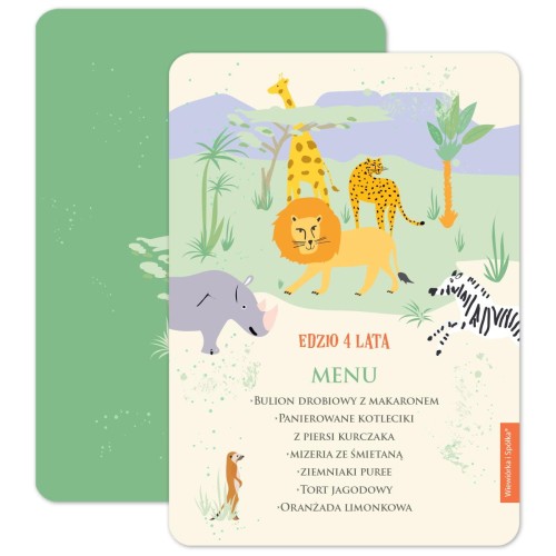 personalizowana-karta-menu-safari-Wiewiorka-i-Spolka-safari-personalized-birthday-menu-cards-Squirrel-and-Company