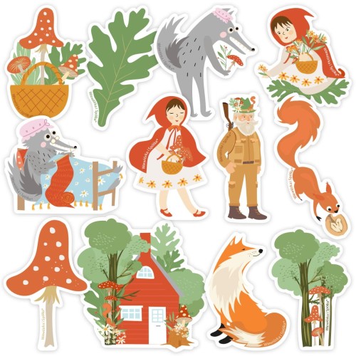 dekoracje-ozdoby-ksztalty-na-slomki-urodziny-czerwony-kapturek-wilk-lis-las-Wiewiorka-i-Spolka-red-riding-hood-wolf-straw-decorations-paper-straw-decor-Squirrel-Company