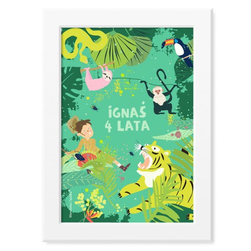 obrazek-plakat-do-pokoju-prezent-na-urodziny-dzungla-Wiewiorka-i-Spolka-jungle-personalised-birthday-poster-Squirrel-Company