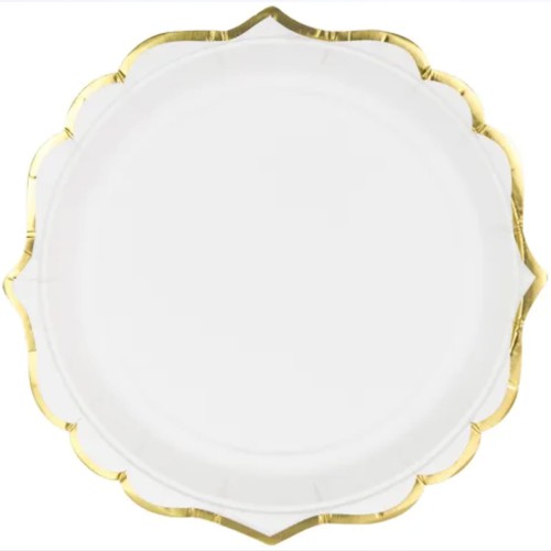 talerze-talerzyki-biale-ze-zlota-obwodka-Wiewiorka-i-Spolka-white-solid-color-party-paper-plates-Squirrel-Company