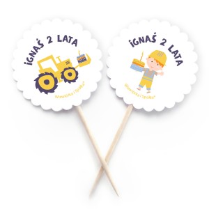 Piki Koparka kółeczka personalizowane / 10 szt.