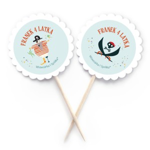 Piki Piraci Kapitan kółeczka personalizowane / 10 szt.