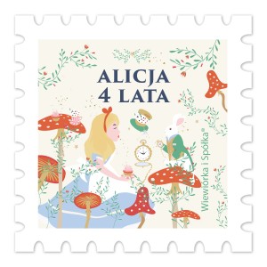 Naklejki Alicja w Krainie Czarów znaczki personalizowane / 5 szt.