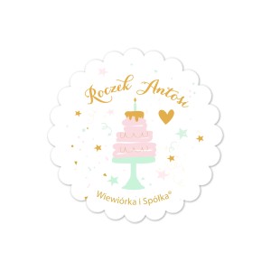 Naklejki Confetti Party kółeczka personalizowane / 5 szt.