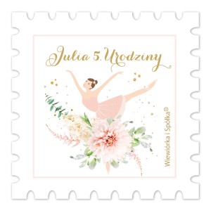 Naklejki Baletnica znaczki personalizowane / 5 szt.