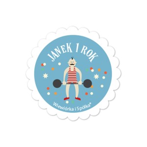 Naklejki Cyrk Atleta kółeczka personalizowane / 5 szt.