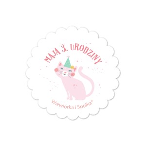 Naklejki Kotek kółeczka personalizowane / 5 szt.