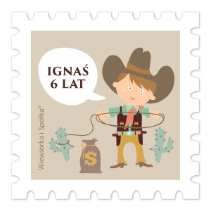 Naklejki Kowboje znaczki personalizowane / 5 szt.