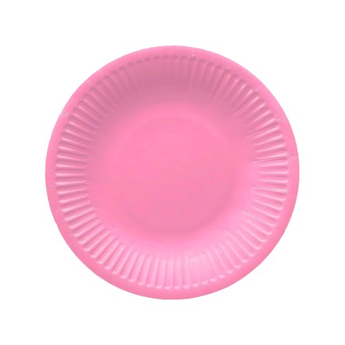 talerzyki papierowe różowe paper plates pink plain