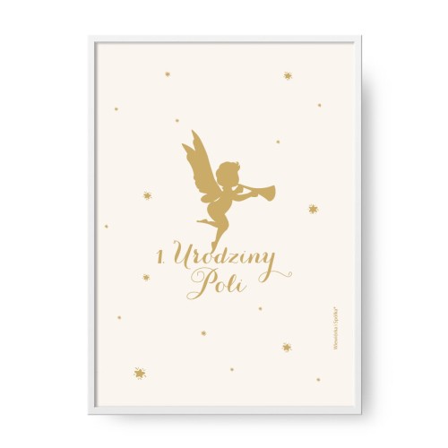 grafika-plakat-do-pokoju-prezent-na-urodziny-roczek-chrzest-chrzciny-dziewczynki-rozowy-pudrowy-ze-zlotym-aniolkiem-Wiewiorka-i-Spolka-gold-angel-personalised-birthday-baptism-poster-Squirrel-Company