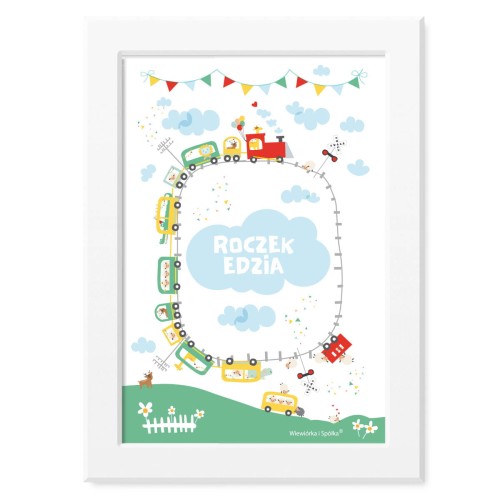 obrazek-plakat-do-pokoju-prezent-na-urodziny-zwierzatka-zwierzatkami-ciuchcia-lokomotywa-pociag-Wiewiorka-i-Spolka-choo-choo-with-animals-personalised-birthday-poster-Squirrel-Company
