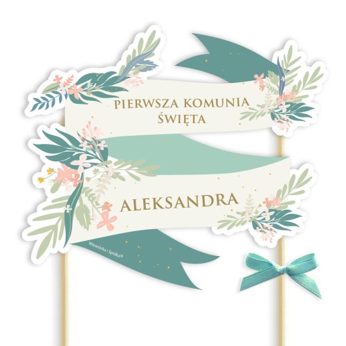 topper-dekoracja-ozdoba-na-tort-do-tortu-urodziny-roczek-chrzciny-chrzest-pierwsza-komunia-swieta-mietowe-kwiaty-kwiatowe-Wiewiorka-i-Spolka-minty-flowers-personalised-cake-topper-baptism-first-holy-communion-Squirrel-Company