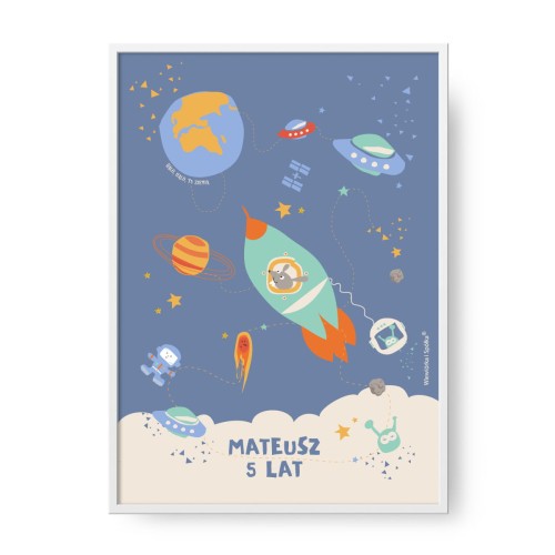 grafika-plakat-do-pokoju-prezent-na-urodziny-kosmiczne-kosmos-rakieta-planety-niebo-Wiewiorka-i-Spolka-cosmos-space-rocket-personalised-birthday-poster-Squirrel-Company