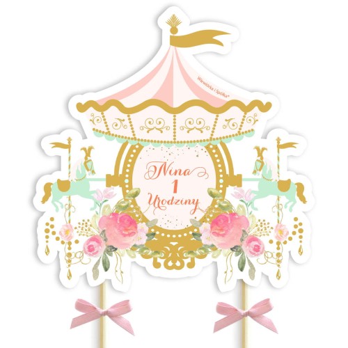 topper-dekoracja-ozdoba-na-tort-do-tortu-urodziny-dziewczynki-z-karuzela-koniki-Wiewiorka-i-Spolka-belle-carousel-personalised-cake-topper-Squirrel-Company