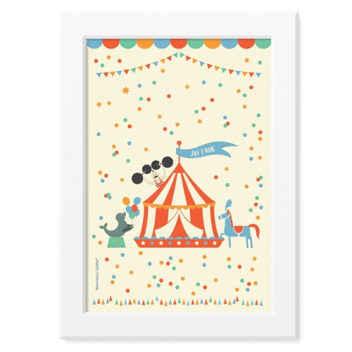 obrazek-plakat-do-pokoju-prezent-na-urodziny-cyrk-atleta-foka-Wiewiorka-i-Spolka-circus-carnival-seal-personalized-birthday-poster-Squirrel-Company