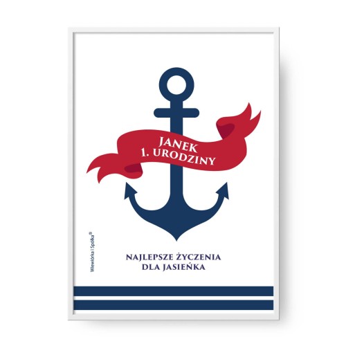 grafika-plakat-do-pokoju-prezent-na-urodziny-roczek-chrzest-chrzciny-marynistyczny-zeglarski-maly-zeglarz-kotwica-Wiewiorka-i-Spolka-sailor-anchor-marine-personalized-birthday-baptism-poster-Squirrel-Company