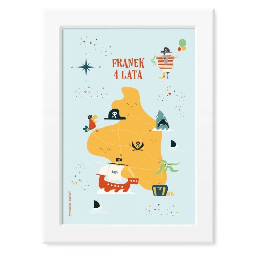 obrazek-plakat-do-pokoju-prezent-na-urodziny-pirackie-piraci-wyspa-skarbow-Wiewiorka-i-Spolka-pirates-treasure-island-personalised-birthday-poster-Squirrel-Company