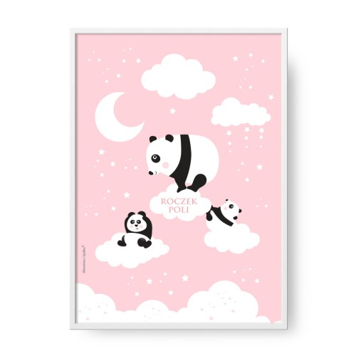 grafika-plakat-do-pokoju-prezent-na-urodziny-roczek-rozowa-panda-Wiewiorka-i-Spolka-pink-panda-bear-personalized-birthday-poster-Squirrel-Company