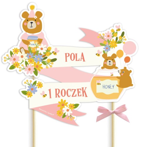 topper-dekoracja-ozdoba-na-tort-do-tortu-urodziny-roczek-dziewczynki-mis-misie-rozowe-Wiewiorka-i-Spolka-pink-teddy-bear-personalised-cake-topper-Squirrel-Company