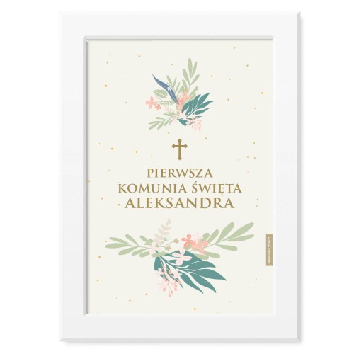 obrazek-plakat-do-pokoju-prezent-na-pierwsza-komunie-mietowe-kwiatki-Wiewiorka-i-Spolka-minty-flowers-personalised-first-holy-communion-poster-Squirrel-Company