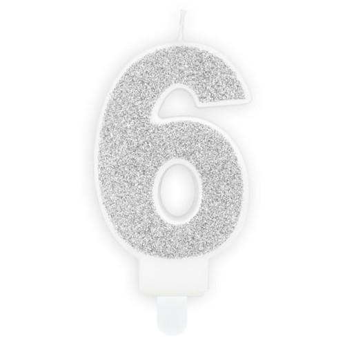 swieczka-na-szoste-urodziny-szesc-szostka-szostki-cyferka-srebrna-Wiewiorka-i-Spolka-silver-six-number-candle-Squirrel-Company
