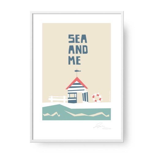 grafika-plakat-dla-dzieci-do-pokoju-dziecka-morze-domek-na-plazy-Wiewiorka-i-Spolka-sea-and-me-kids-room-poster-Squirrel-Company