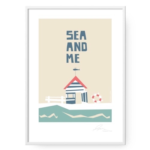 grafika-plakat-dla-dzieci-do-pokoju-dziecka-morze-domek-na-plazy-Wiewiorka-i-Spolka-sea-and-me-kids-room-poster-Squirrel-Company