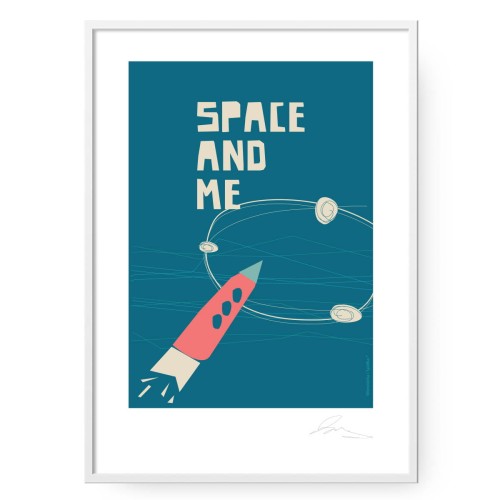 grafika-plakat-dla-dzieci-do-pokoju-dziecka-kosmos-rakieta-Wiewiorka-i-Spolka-spacecraft-and-me-cosmos-rocket-kids-room-poster-Squirrel-Company