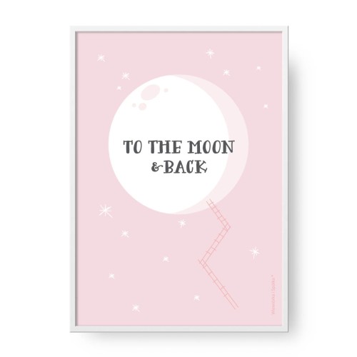 grafika-rozowy-plakat-do-pokoju-typograficzny-z-sentencja-napisem-to-the-moon-and-back-ksiezyc-Wiewiorka-i-Spolka-pink-moon-poster-Squirrel-Company