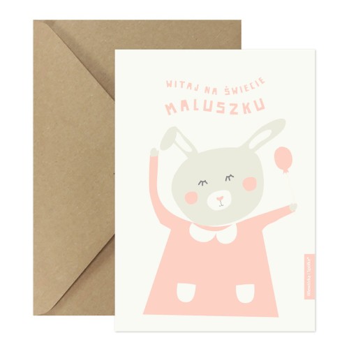 kartka-z-gratulacjami-z-okazji-narodzin-dziecka-dziewczynka-Wiewiorka-i-Spolka-pink-baby-lovely-girl-wishes-card-Squirrel-Company