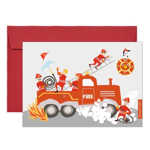 kartka-na-urodziny-woz-strazacki-strazak-Wiewiorka-i-Spolka-firetruck-fireman-birthday-wishes-card-Squirrel-Company