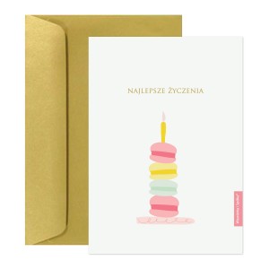Kartka składana i koperta Sweet Birthday Macarons